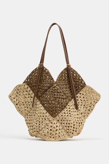 BRAIDED TOTE BAG - Light beige by Zara