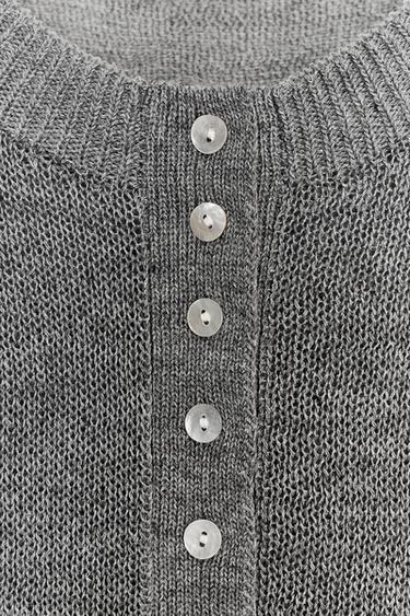 PULL BAKER EN MAILLE - Gris chiné de Zara - Image 5