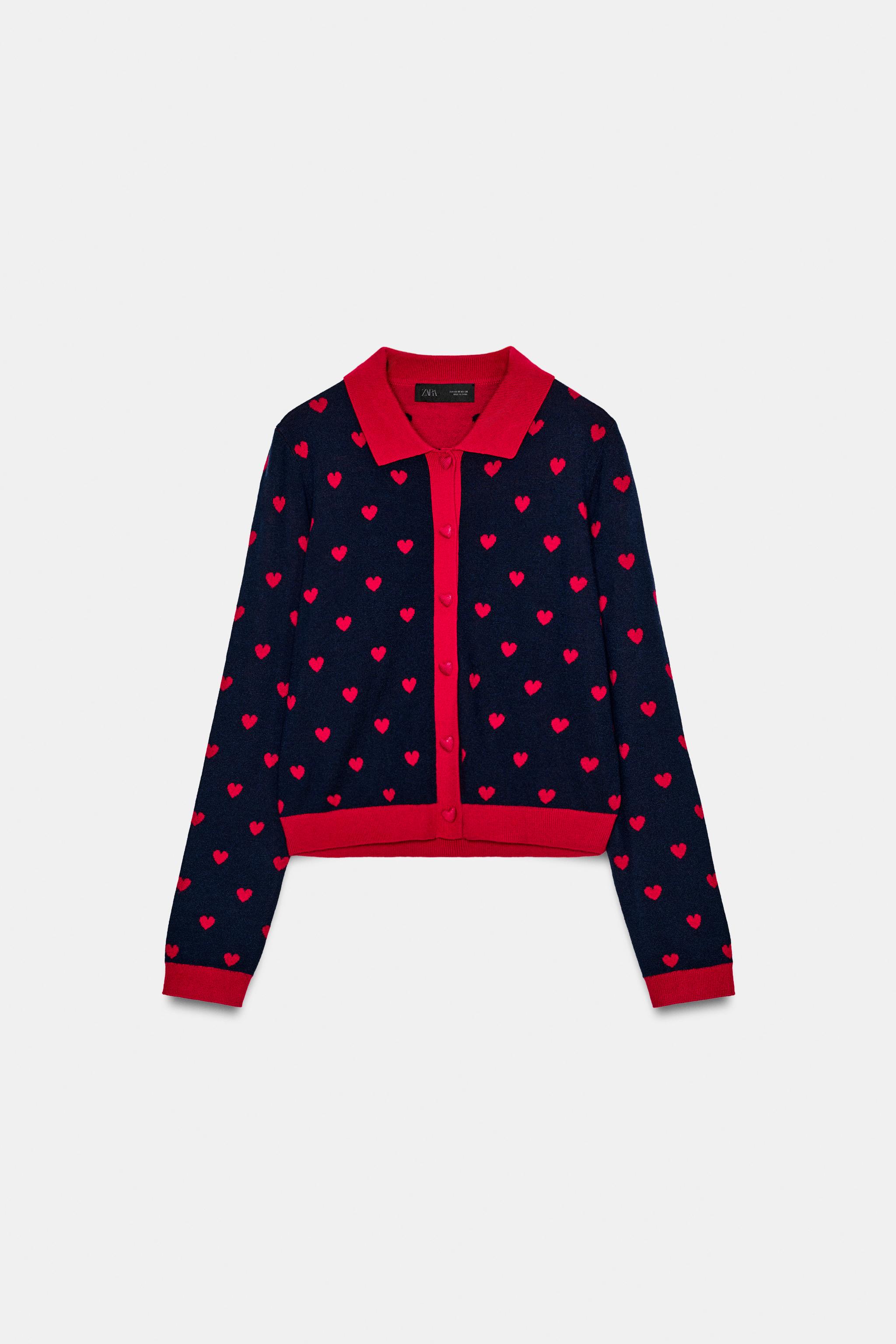 GILET EN MAILLE JACQUARD CŒURS
