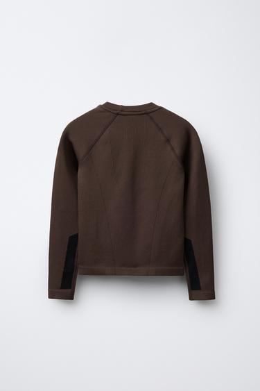 SEAMLESS CONTRAST SKI COLLECTION T-SHIRT - Brown by Zara - Image 1