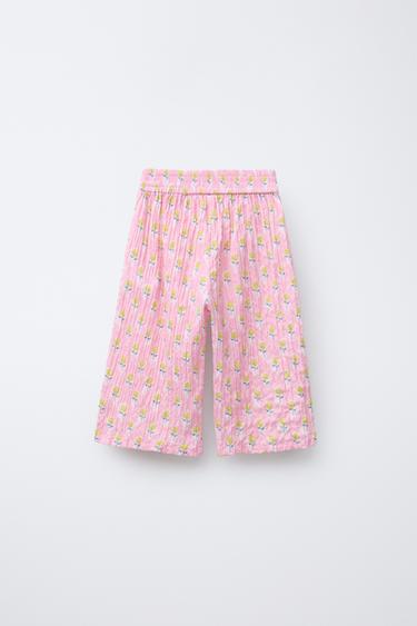 FLORAL PRINT CULOTTES - Pink by Zara - Image 1