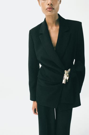 БЛЕЙЗЕР ІЗ ПРЯЖКОЮ - Чорний Zara