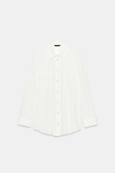 STRIPED SHIRT - Black / White by Zara - Image 0