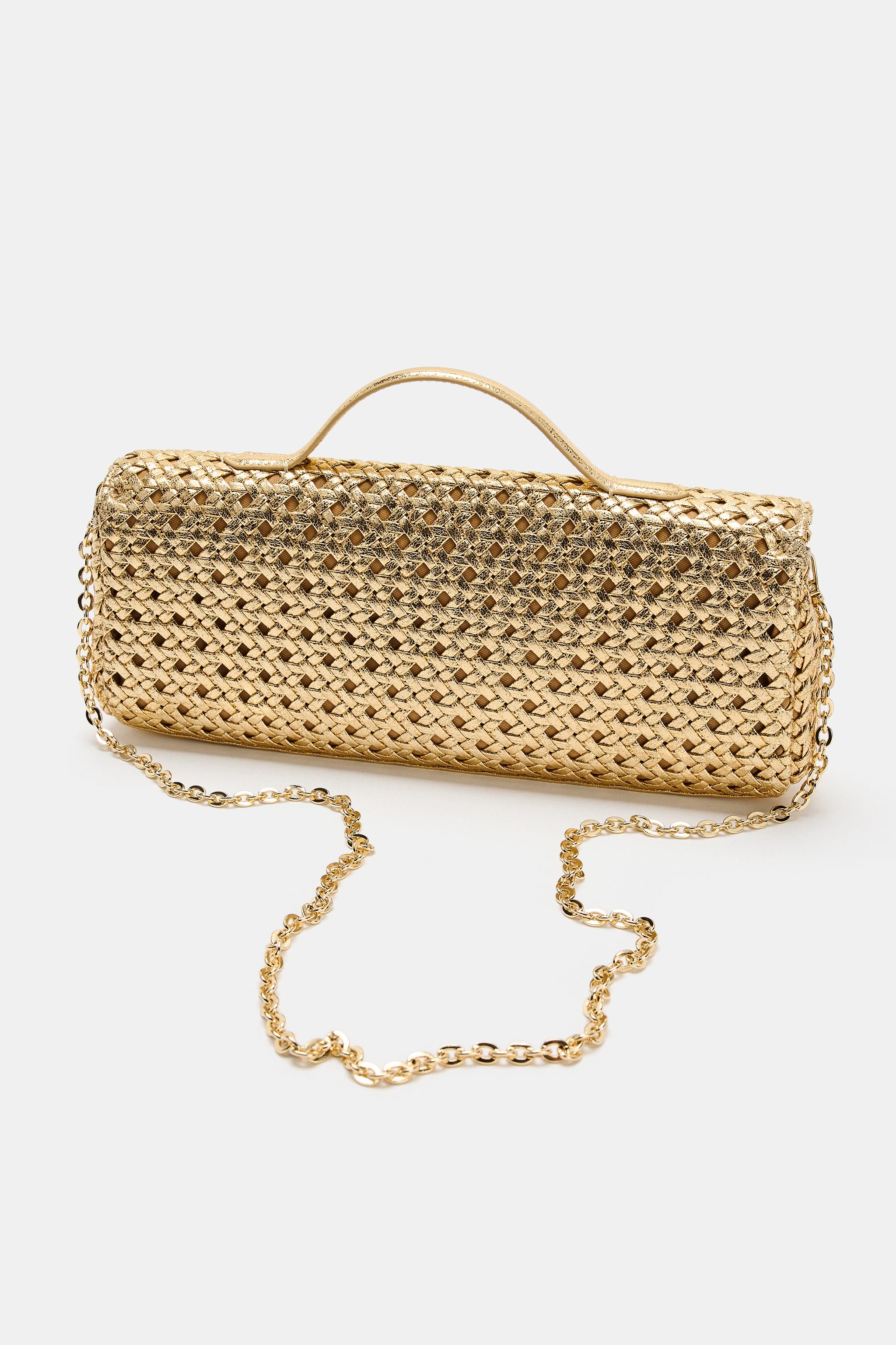 WOVEN ENVELOPE BAG — Gold