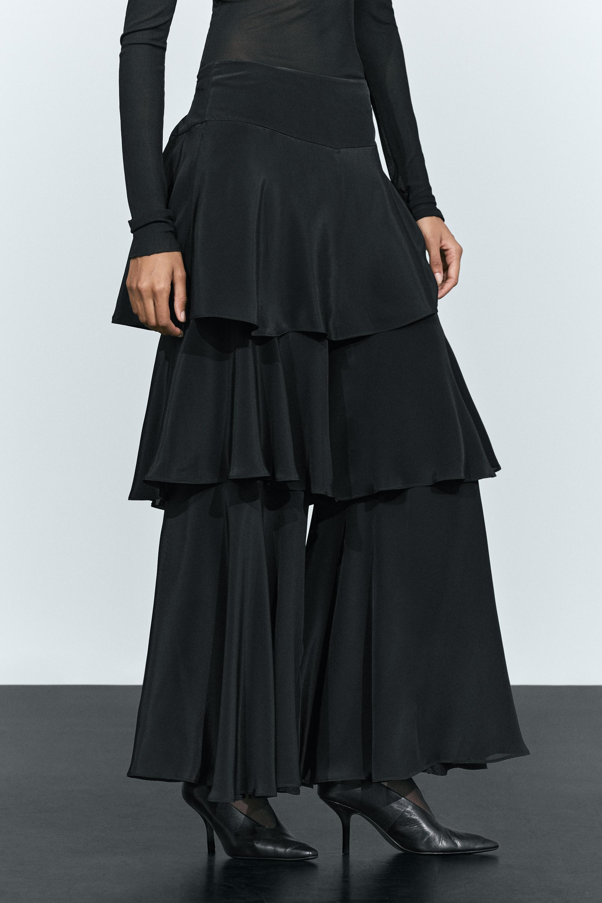 Jupe culotte fluide détail volants