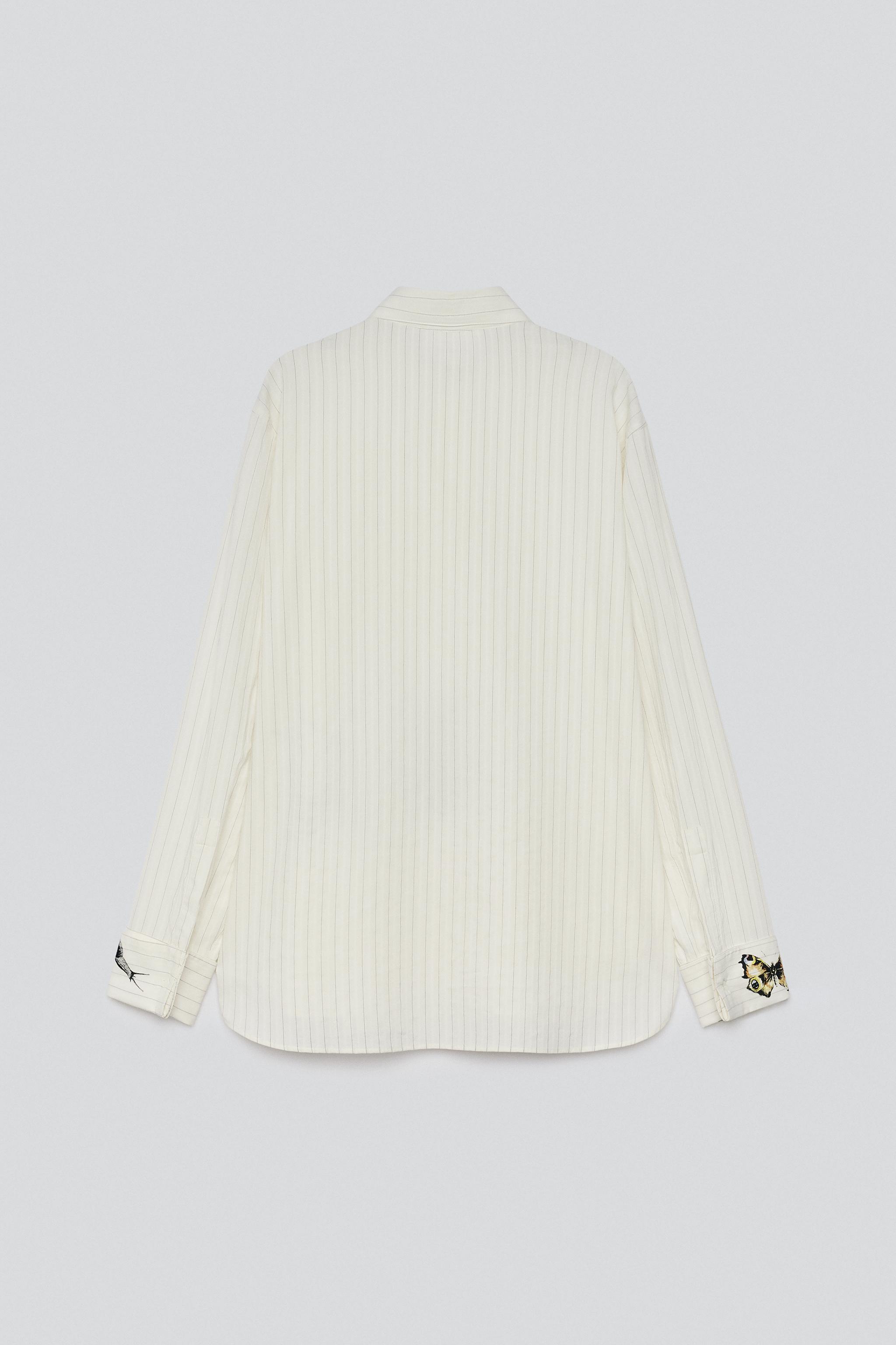 STRIPED PRINT OVERSIZED SHIRT - thumbnail 4
