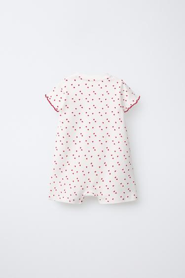 PIJAMA ENTERO CORAZONES - Crudo de Zara