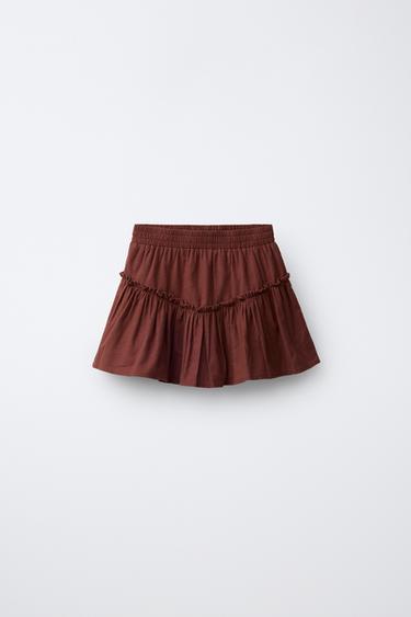FALDA LISA VOLANTE - Teja de Zara