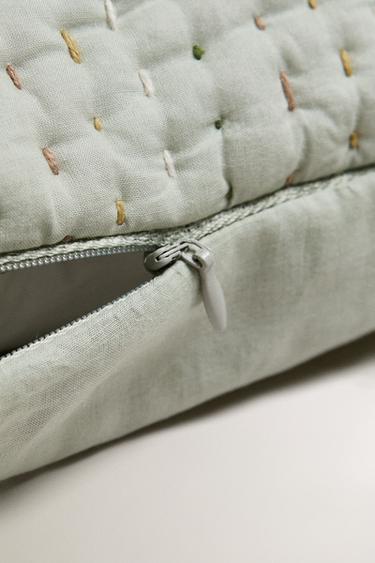 TOPSTITCHING CUSHION COVER - Light blue by Zara - Image 4