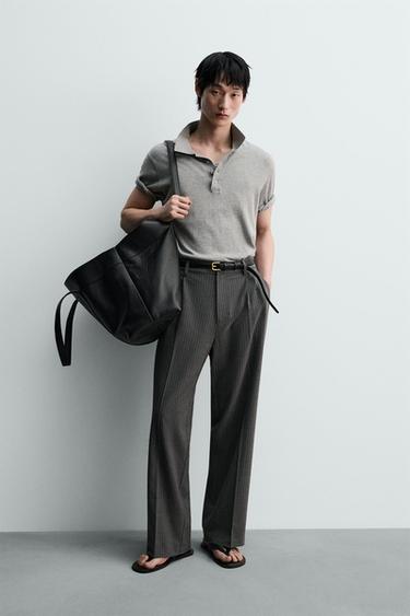 PLEATED STRIPED TROUSERS - Grey by Zara
