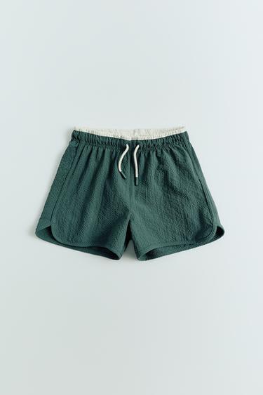 1-14 ANNI/ COSTUME BERMUDA TEXTURE - Verde di Zara