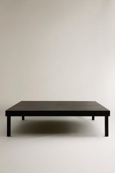 TAVOLINO DA SALOTTO IN LEGNO E PELLE - Nero di Zara - Immagine 0