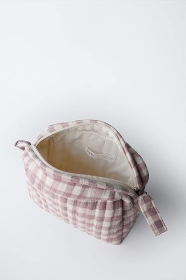 GINGHAM WASH BAG - Mauve by Zara - Image 3
