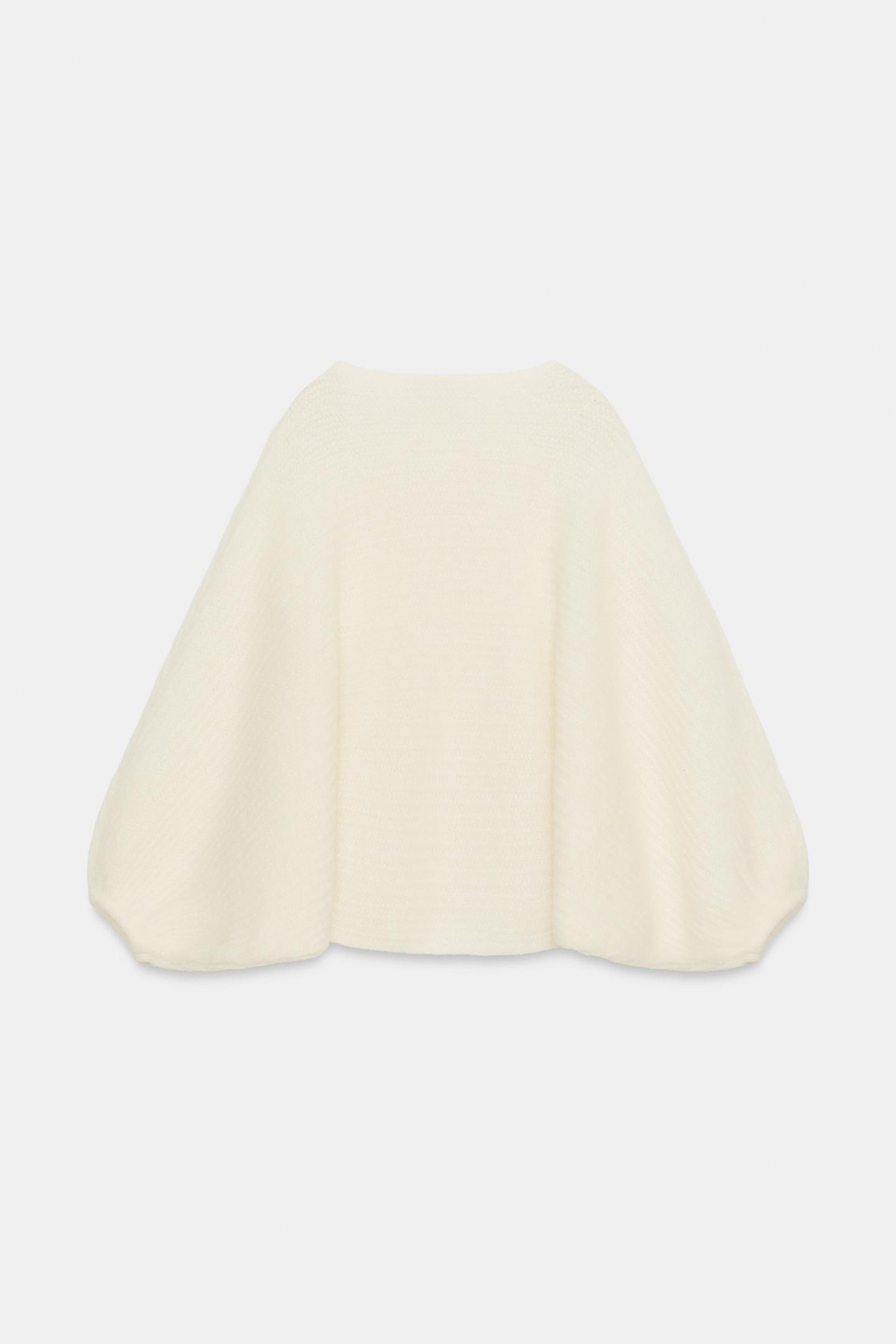 Женский свитер Zara Volume Sleeve, цвет: Экрю — фото 7