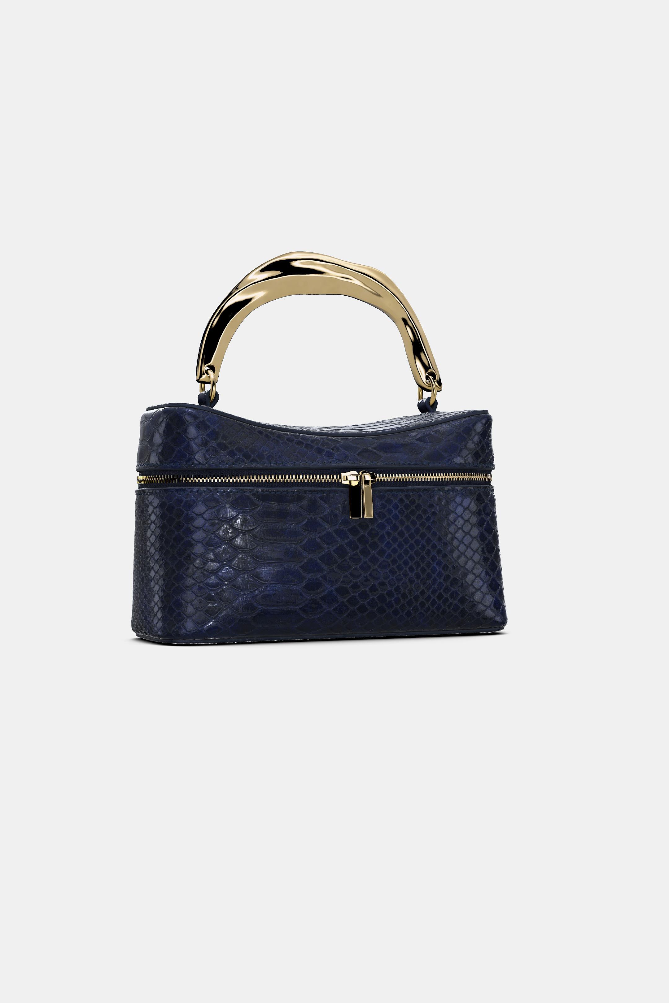 ZARA ORIGINS ショルダーバッグ マリンブルー EMBOSSED VANITY BAG - Navy Blue | ZARA United States