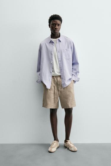 CAMISA VOILE ALGODÓN - Lavanda de Zara - Imagen 0