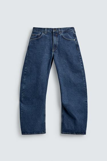 JEANS BARREL FIT COSTURA GIRADA - Azul de Zara