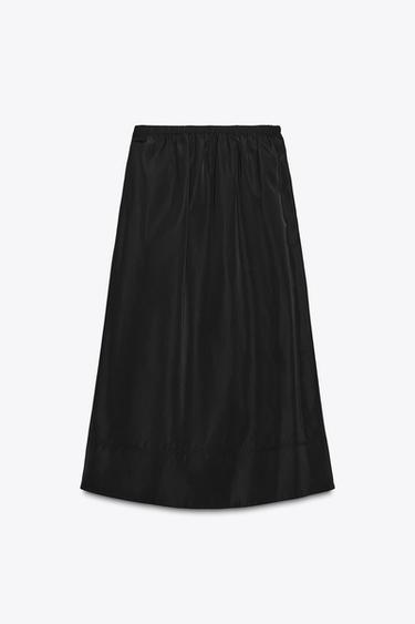ZW COLLECTION TECHNICAL EFFECT MIDI SKIRT - Black by Zara - Image 7