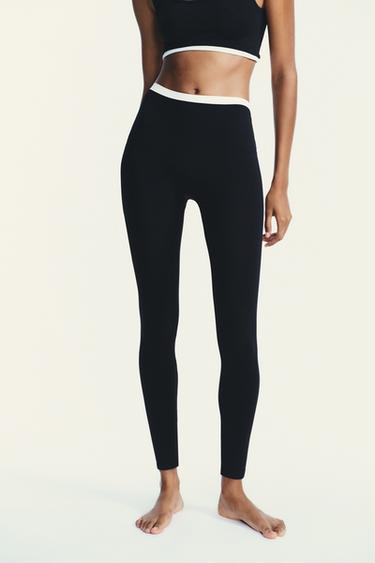 DOUBLE LEGGINGS - Black / White by Zara - Image 2