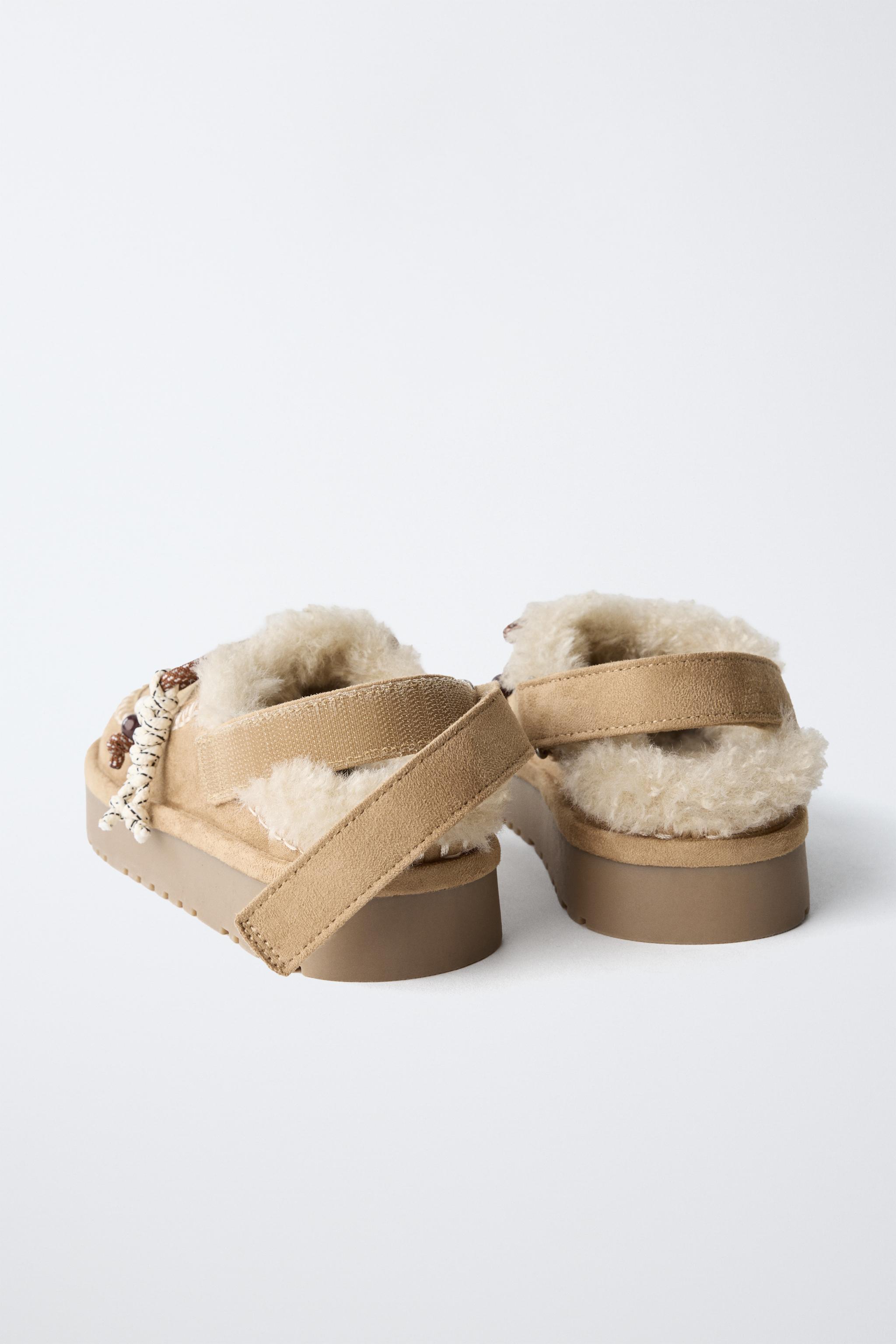 Детские сабо Zara FAUX FUR BACKLESS CLOGS — фото 5