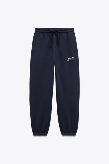 Zara 耶魯大學™絨布慢跑長褲 - 海藍色