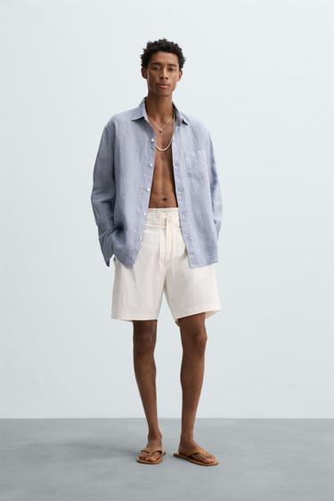 LONG SWIMMING TRUNKS - Oyster-white by Zara - Image 0