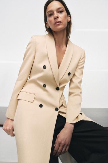 MANTEAU FLUIDE À BOUTONNAGE CROISÉ ZW COLLECTION - Beige de Zara