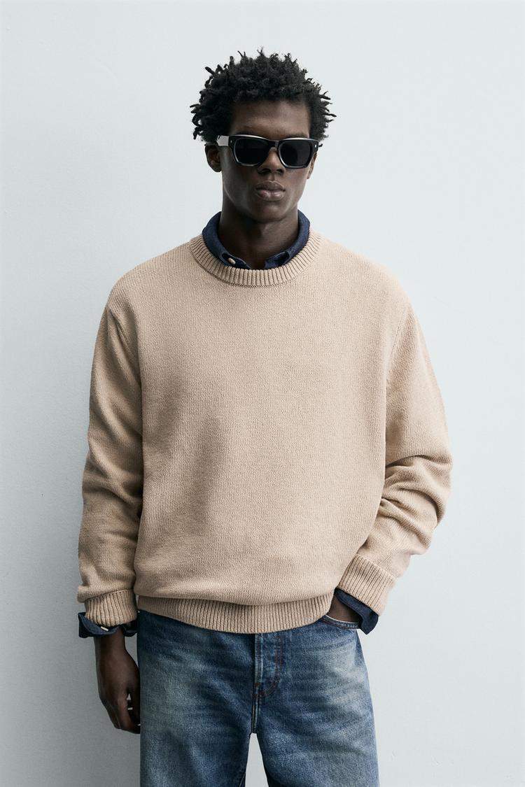ZARA TEXTURED COTTON JUMPER