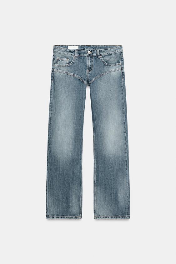 JEANS TRF STRAIGHT COUTURE TAILLE BASSE - Bleu de Zara - Image 8
