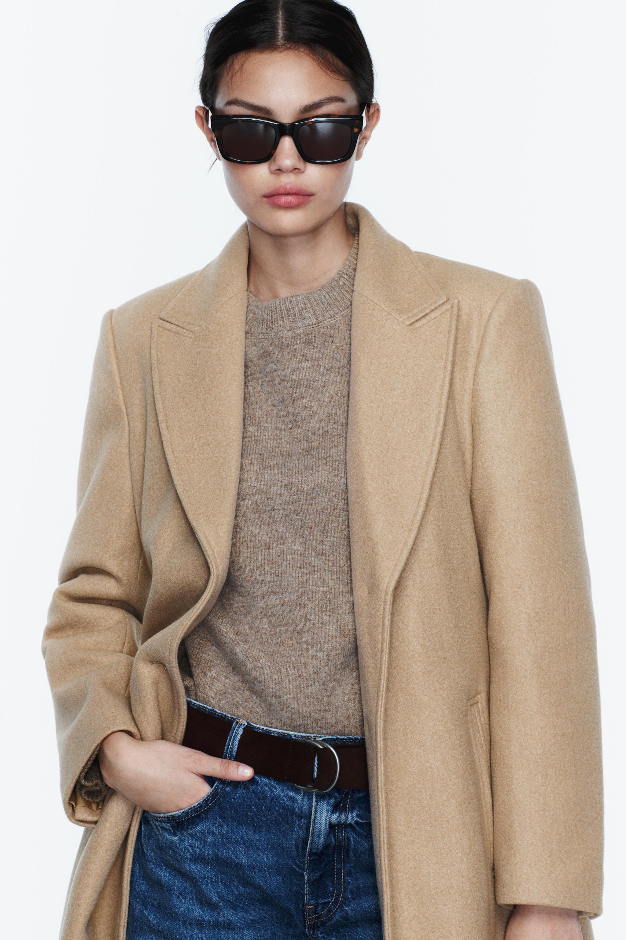 Camel wool sales coat womens zara