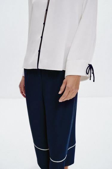 STITCHED CULOTTES - Navy blue by Zara - Image 4