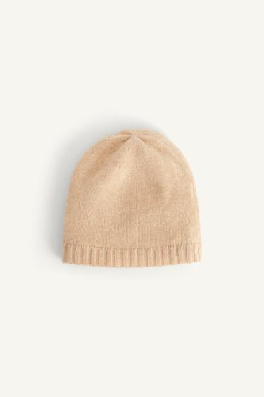 GORRO PUNTO 100% LANA LIMITED EDITION  - Beige claro de Zara