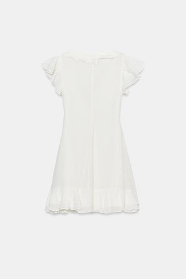 ROBE COURTE À VOLANTS - Blanc de Zara - Image 6
