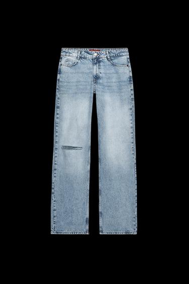 Z1975 SLIM FLARE LOW-RISE RIPPED LONG LENGTH JEANS - Mid-blue by Zara - Image 0