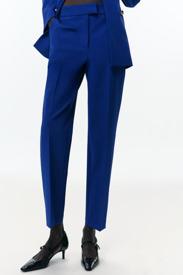 PANTALON SLIM TAILLE HAUTE - Bleu roi de Zara - Image 1