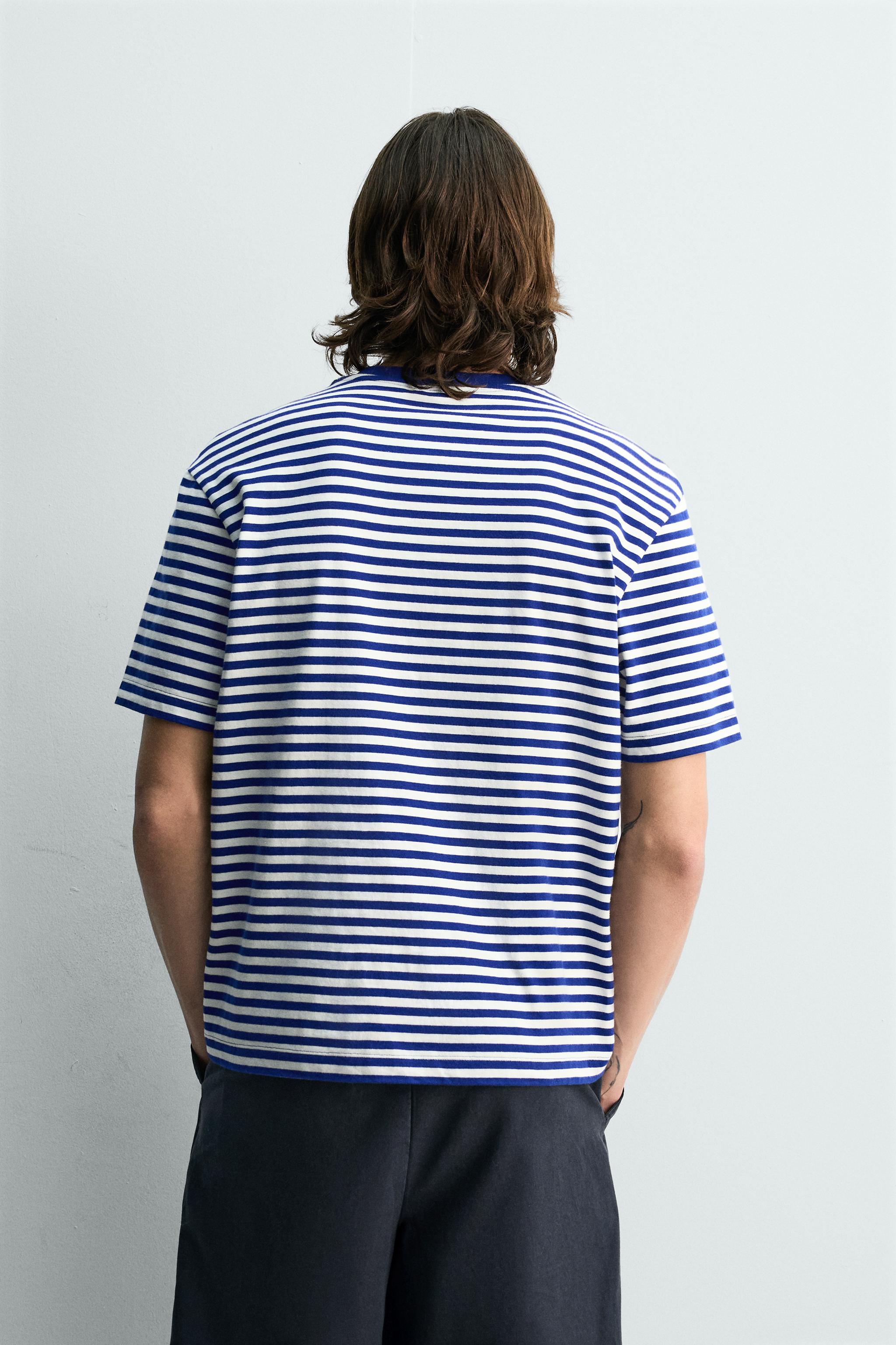 REGULAR FIT STRIPED JACQUARD T-SHIRT