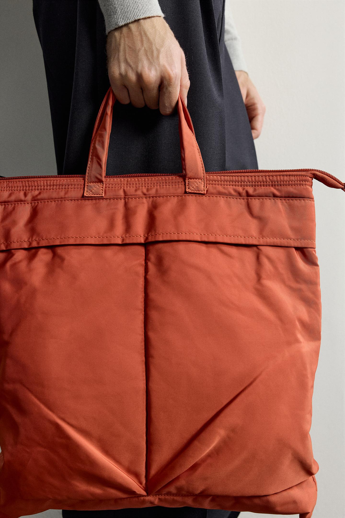 Мужская сумка Zara Nylon Shopper, цвет: Оранжевый