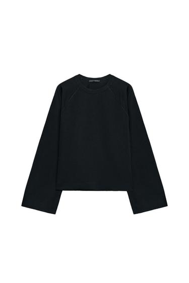 LONG SLEEVE RAGLAN T-SHIRT - Black by Zara
