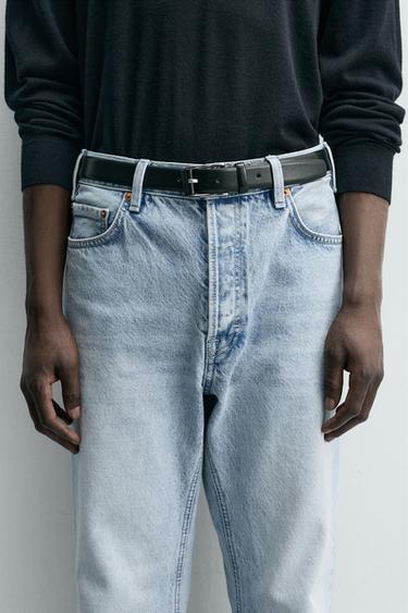 CINTURÓN PIEL VESTIR - Negro de Zara - Imagen 0