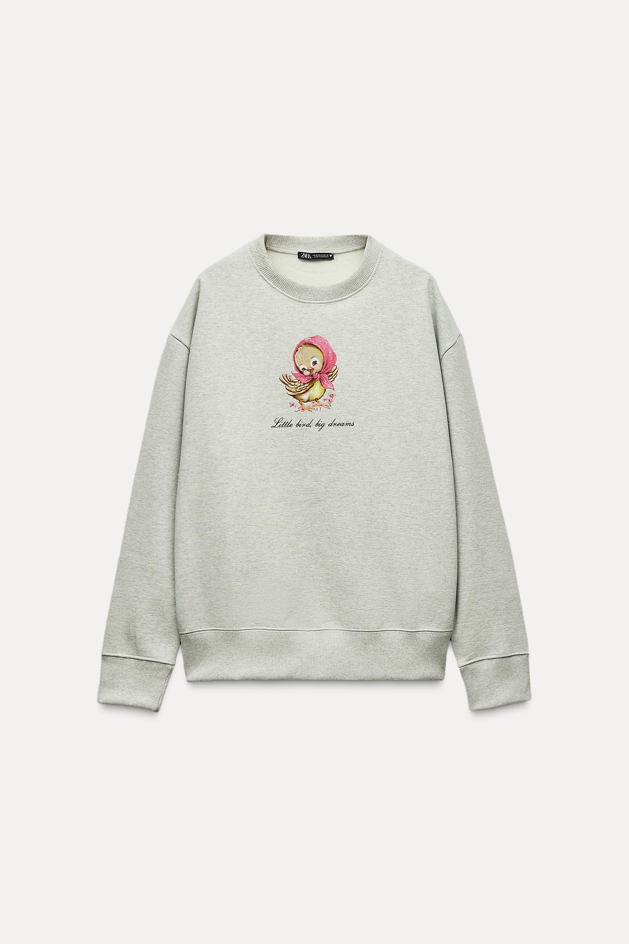 超安い アヒルプリントスウェットシャツ Japan ZARA | グレーマール - トップス