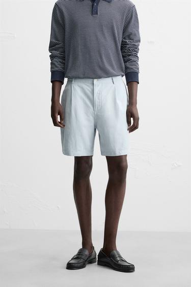 BERMUDA LAVADA PLIEGUES - Celeste de Zara