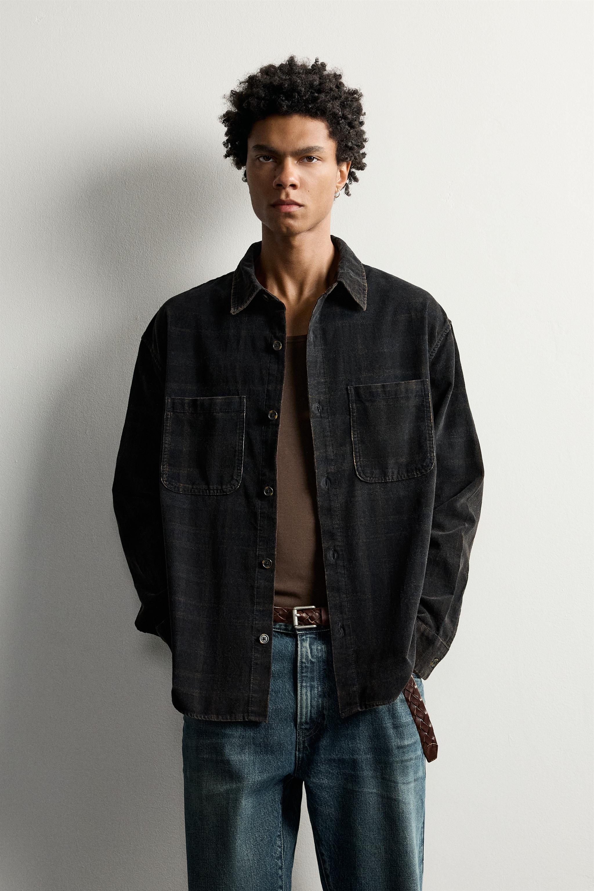 WASHED PLAID CORDUROY SHIRT
