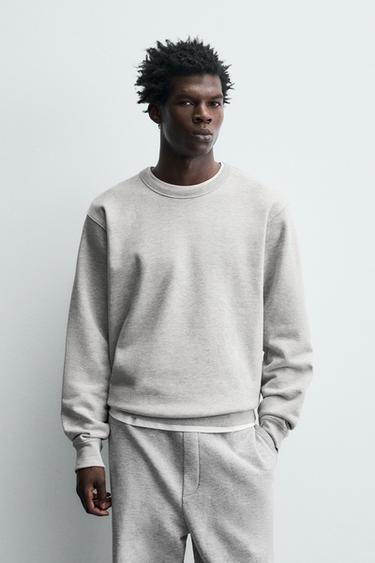 BASIC CREW NECK SWEATSHIRT - Grey marl by Zara