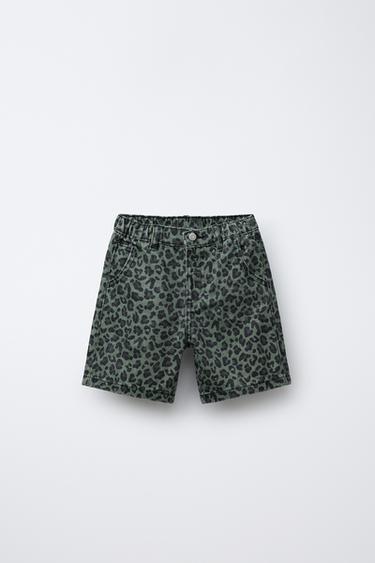 BERMUDA ESTAMPADO ANIMAL PRINT - Verde de Zara