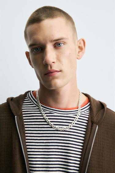 HOODED KNIT TEXTURED OVERSHIRT - Brown by Zara - Image 4
