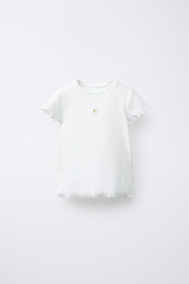 EMBROIDERED RIBBED TOP - White by Zara