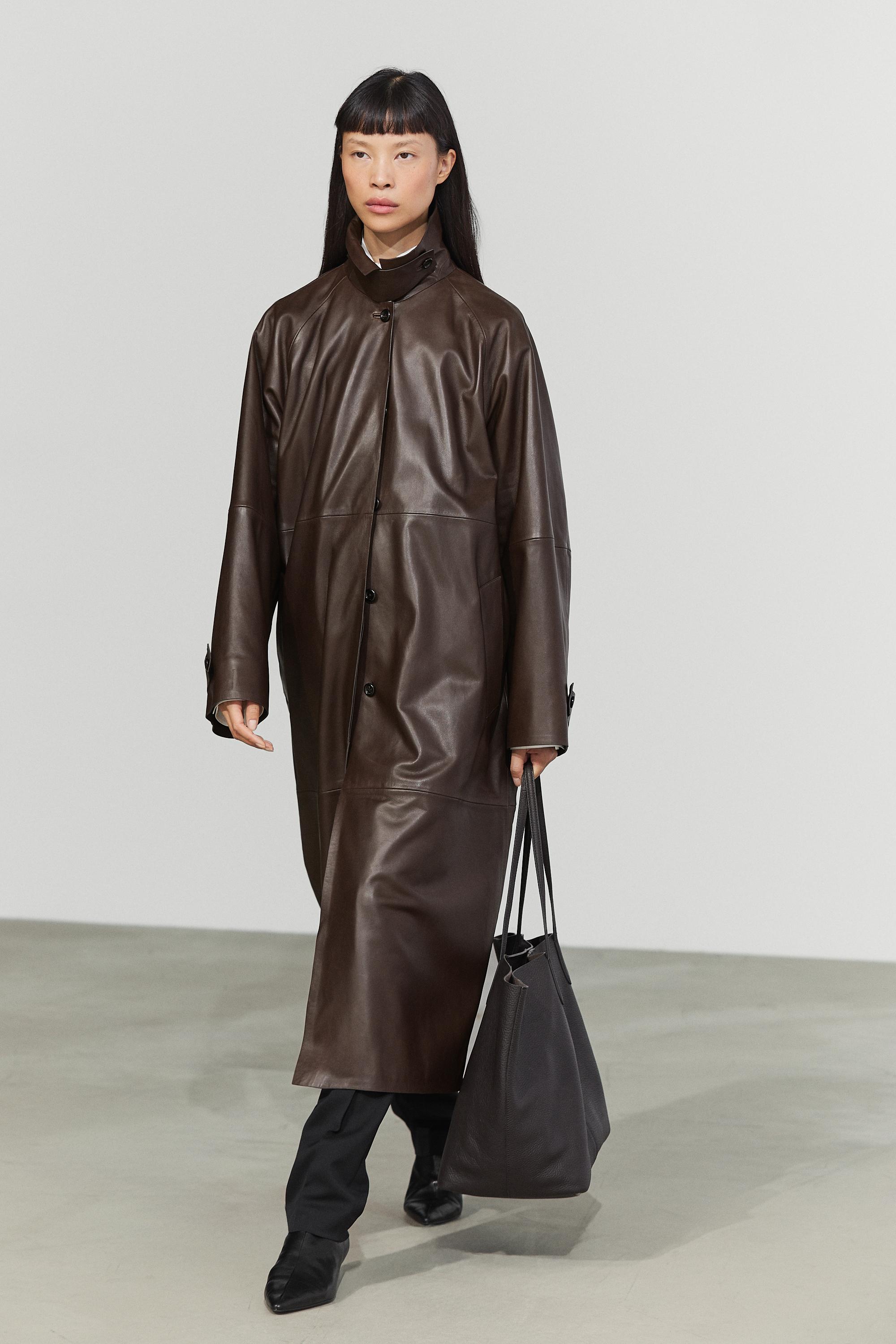 Long Nappa leather trench coat