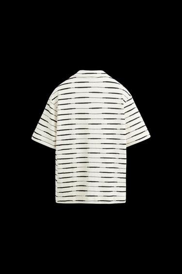 STRIPED JACQUARD SHIRT - Black / White by Zara