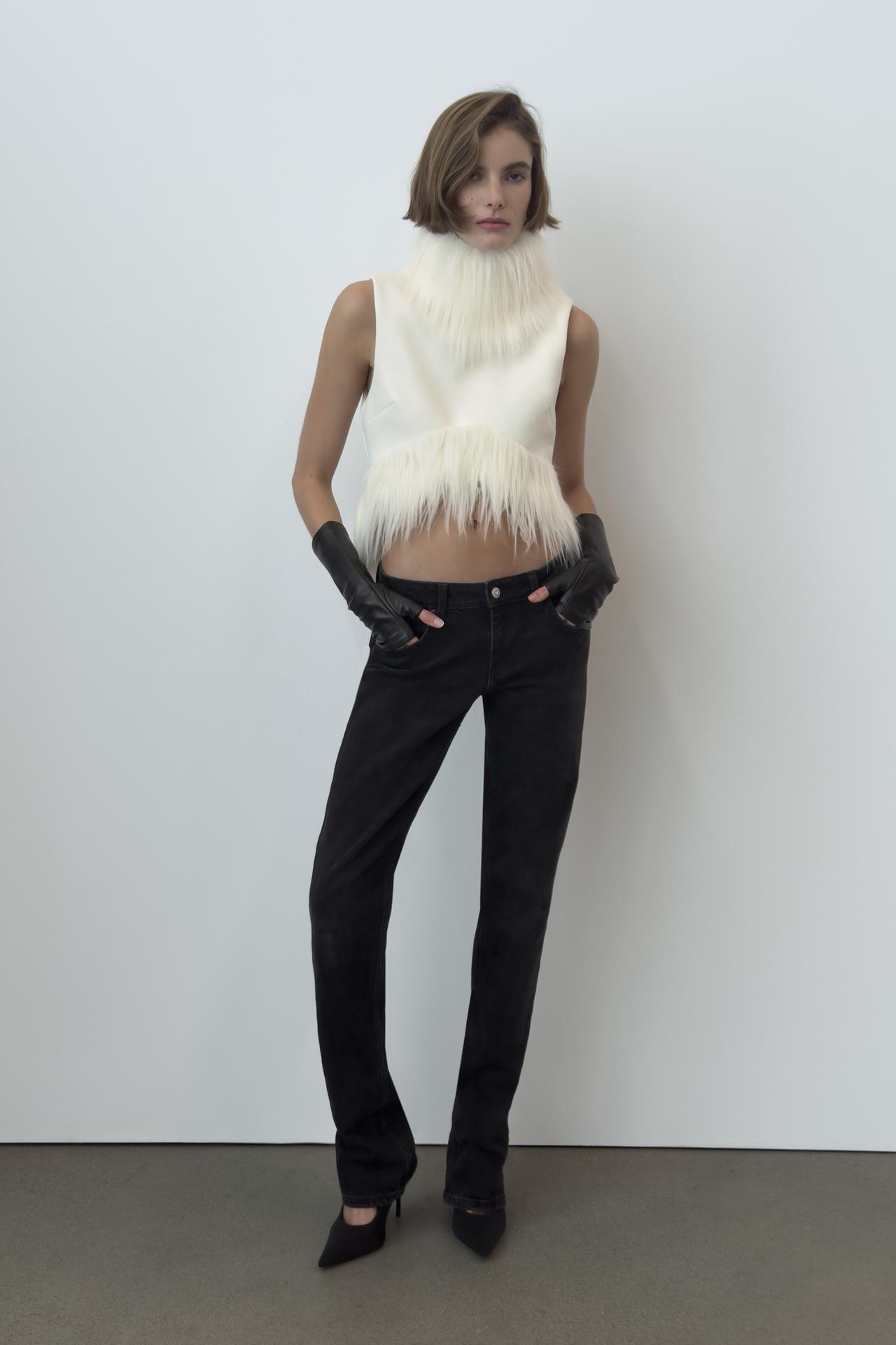 CATS FAUX FUR COMBINED TOP