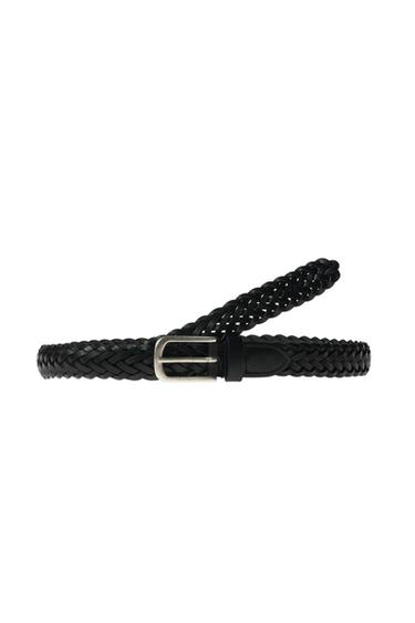 LANGER GÜRTEL AUS GEFLOCHTENEM LEDER - Schwarz von Zara - Bild 0